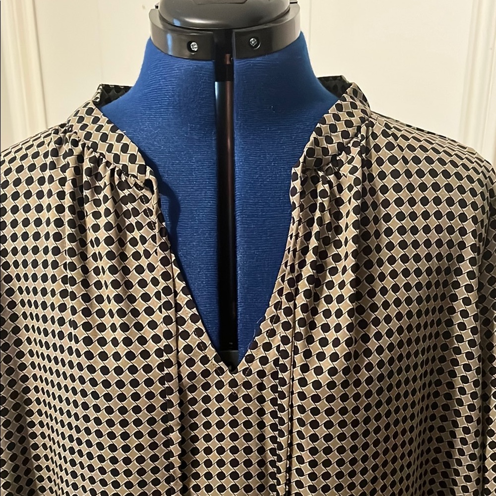 Nordstrom Olive and Black Geometric Blouse - Picture 5 of 7